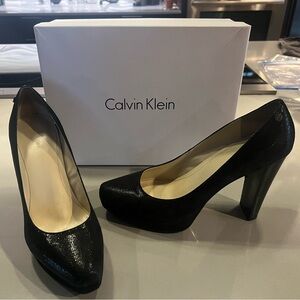 Calvin Klein black platform heels
